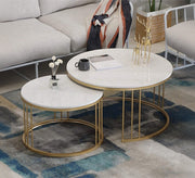 Two tables in a circular shape, seamlessly interlocking. - Vitrine Furniture - Furniture