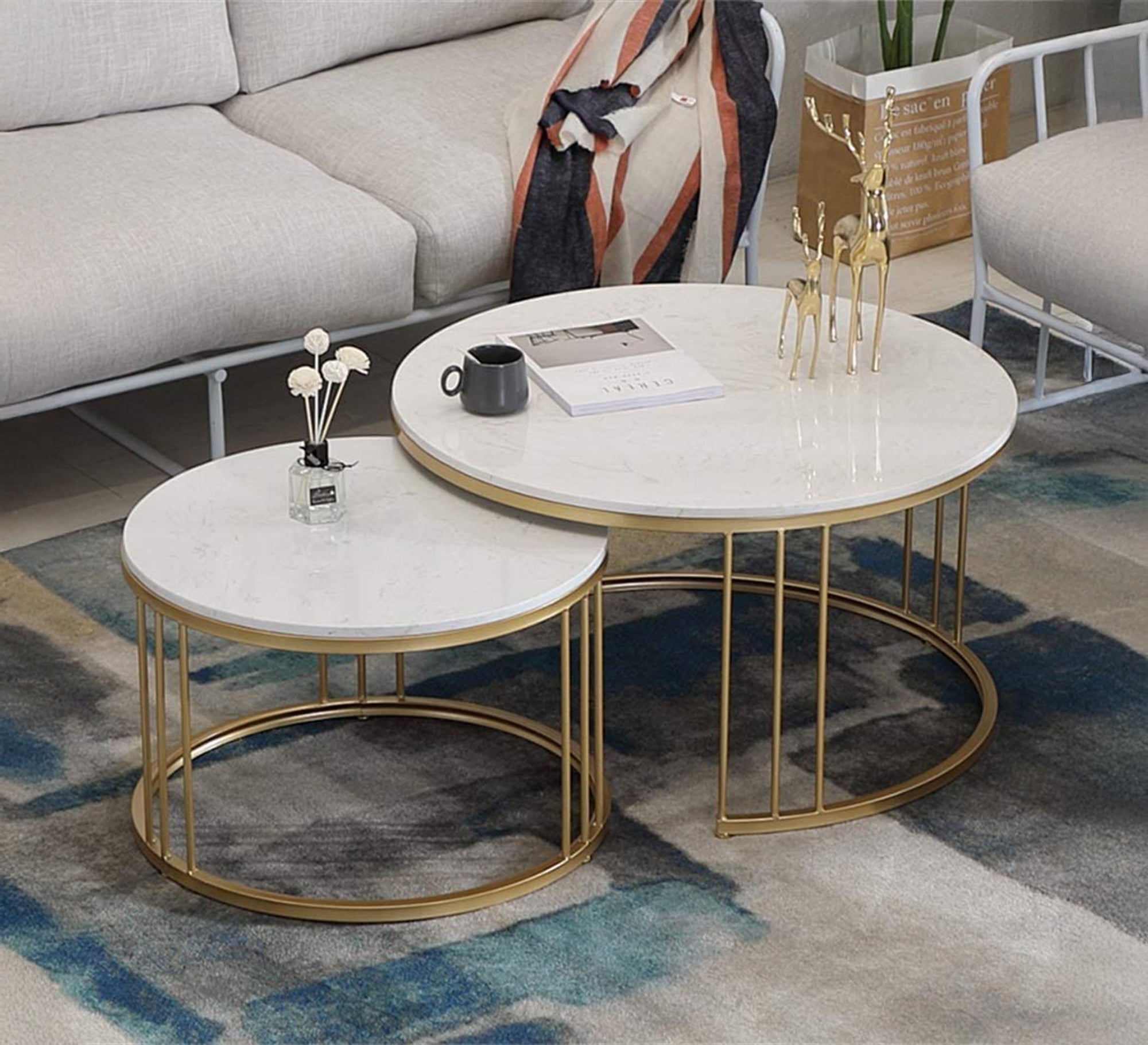 Two tables in a circular shape, seamlessly interlocking. - Vitrine Furniture - Furniture