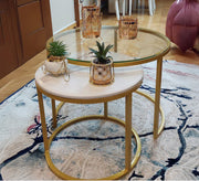 Two tables with interchangeable top materials - Vitrine Furniture - Furniture