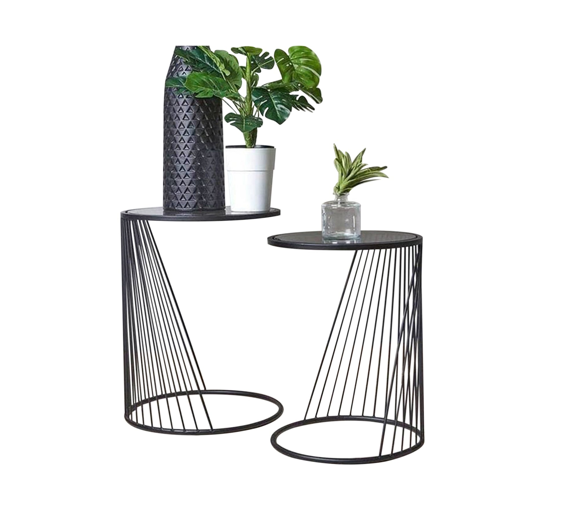 Two tables with ray - shaped bases - Vitrine Furniture - Furniture