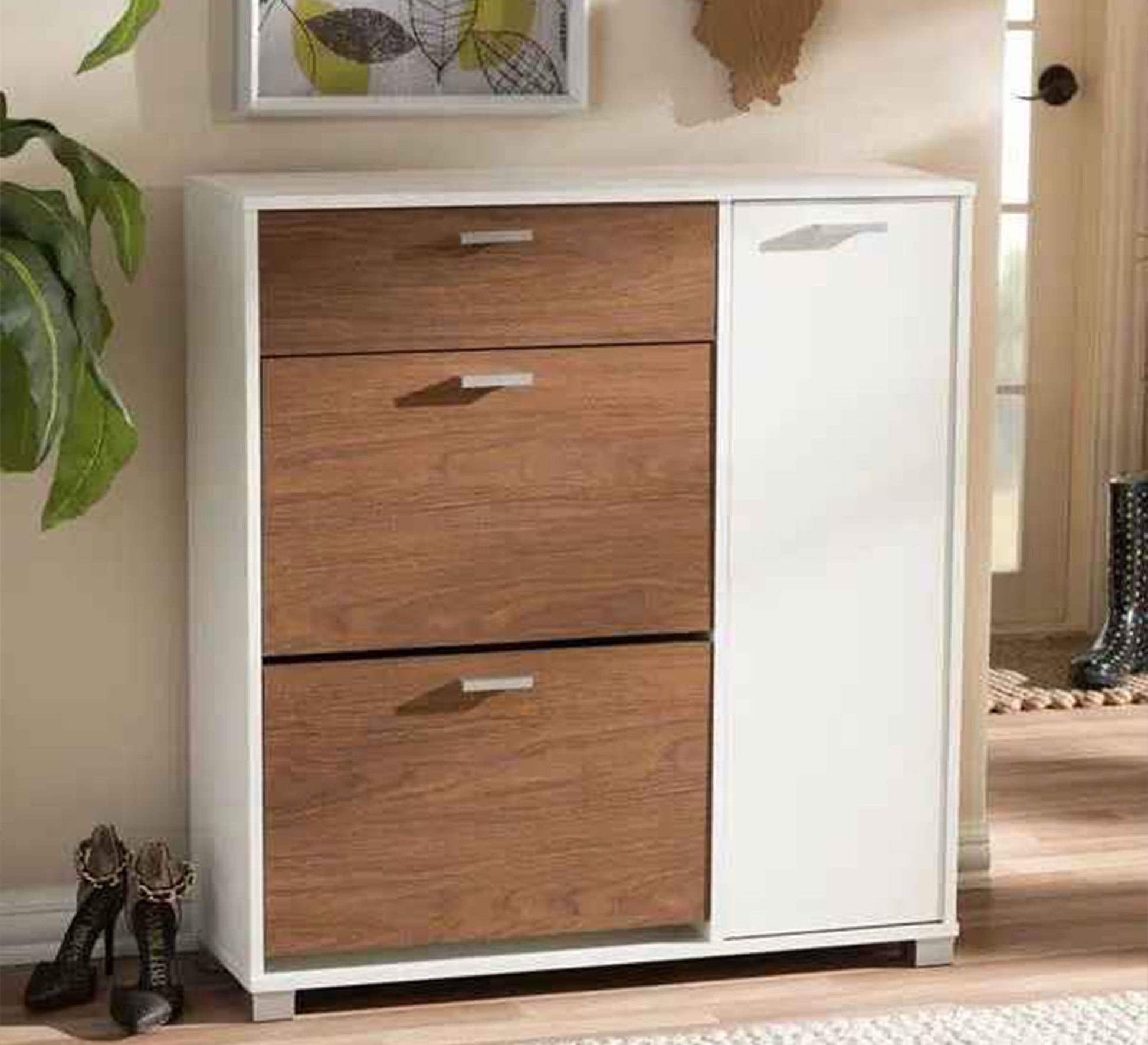 Unique design shoe rack with two flap doors - Vitrine Furniture - Furniture