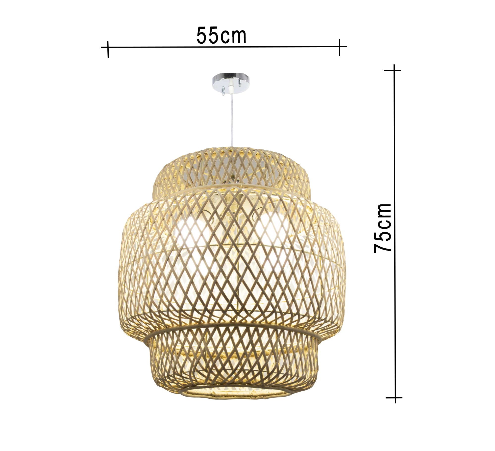 Unique lantern design cane ceiling lamp - Vitrine Furniture - Lighting