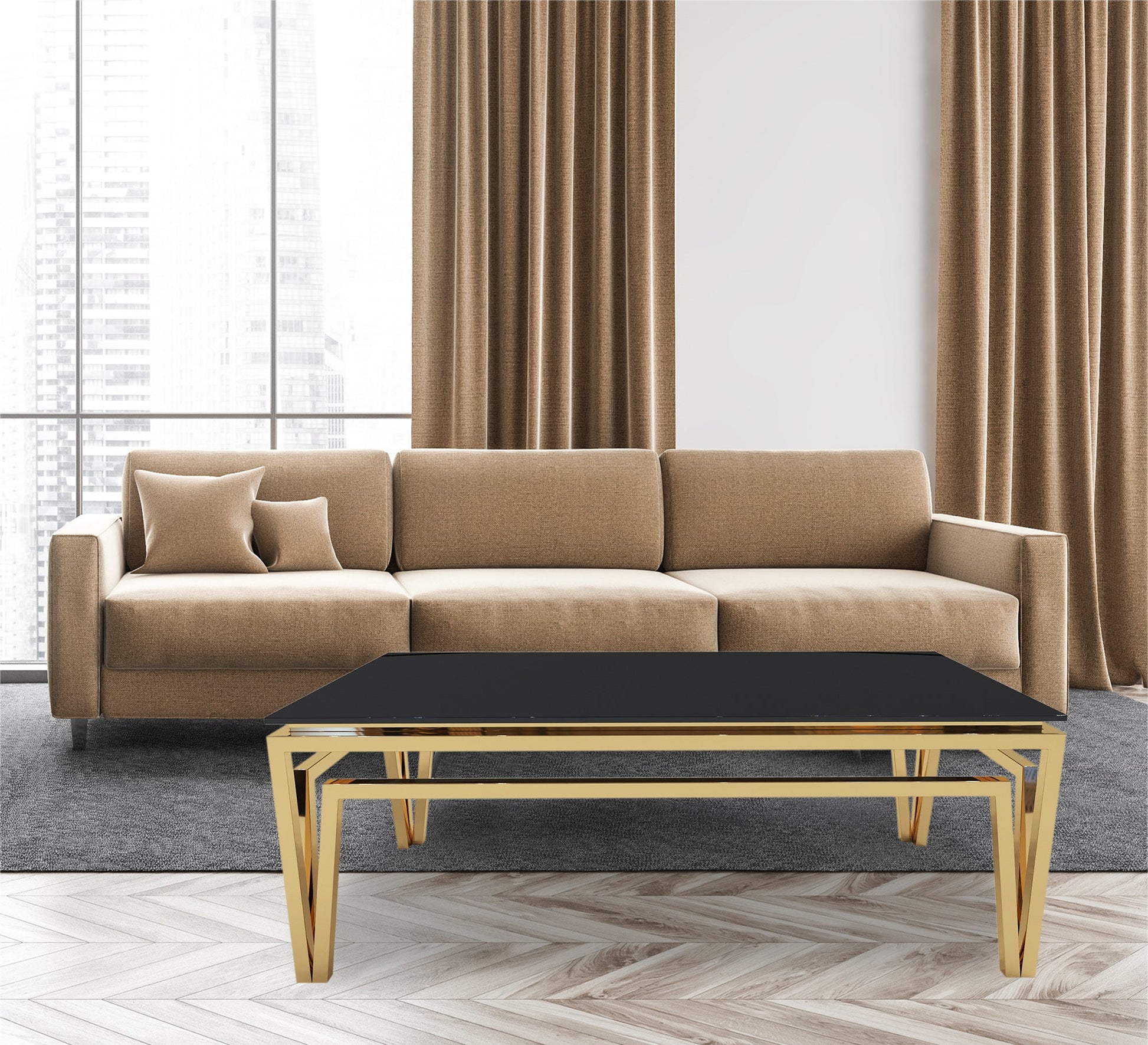 Unique Table with a decorative steel frame - Vitrine Furniture - Furniture