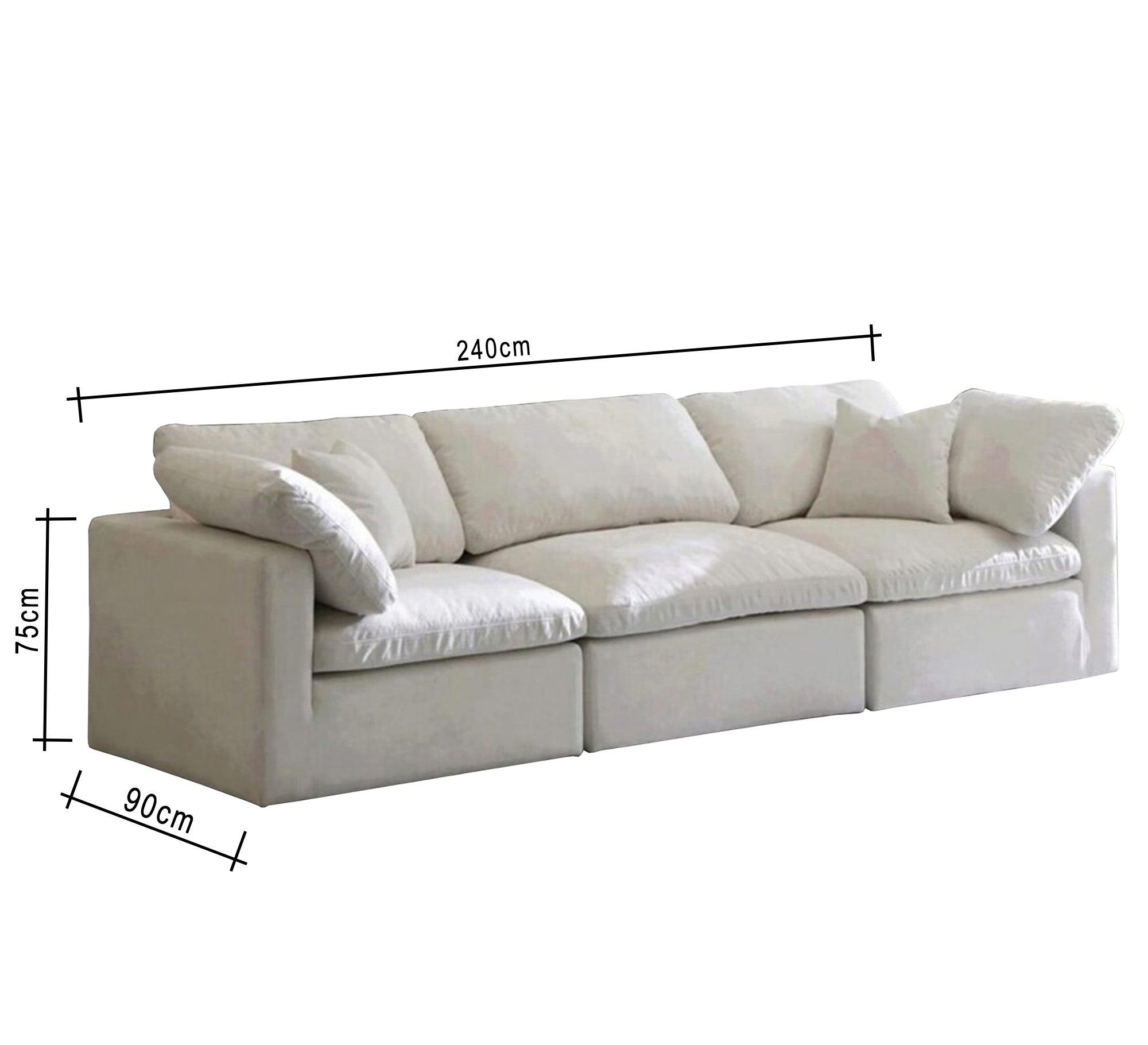 Unique triple off - white sofa - Vitrine Furniture - Sofas