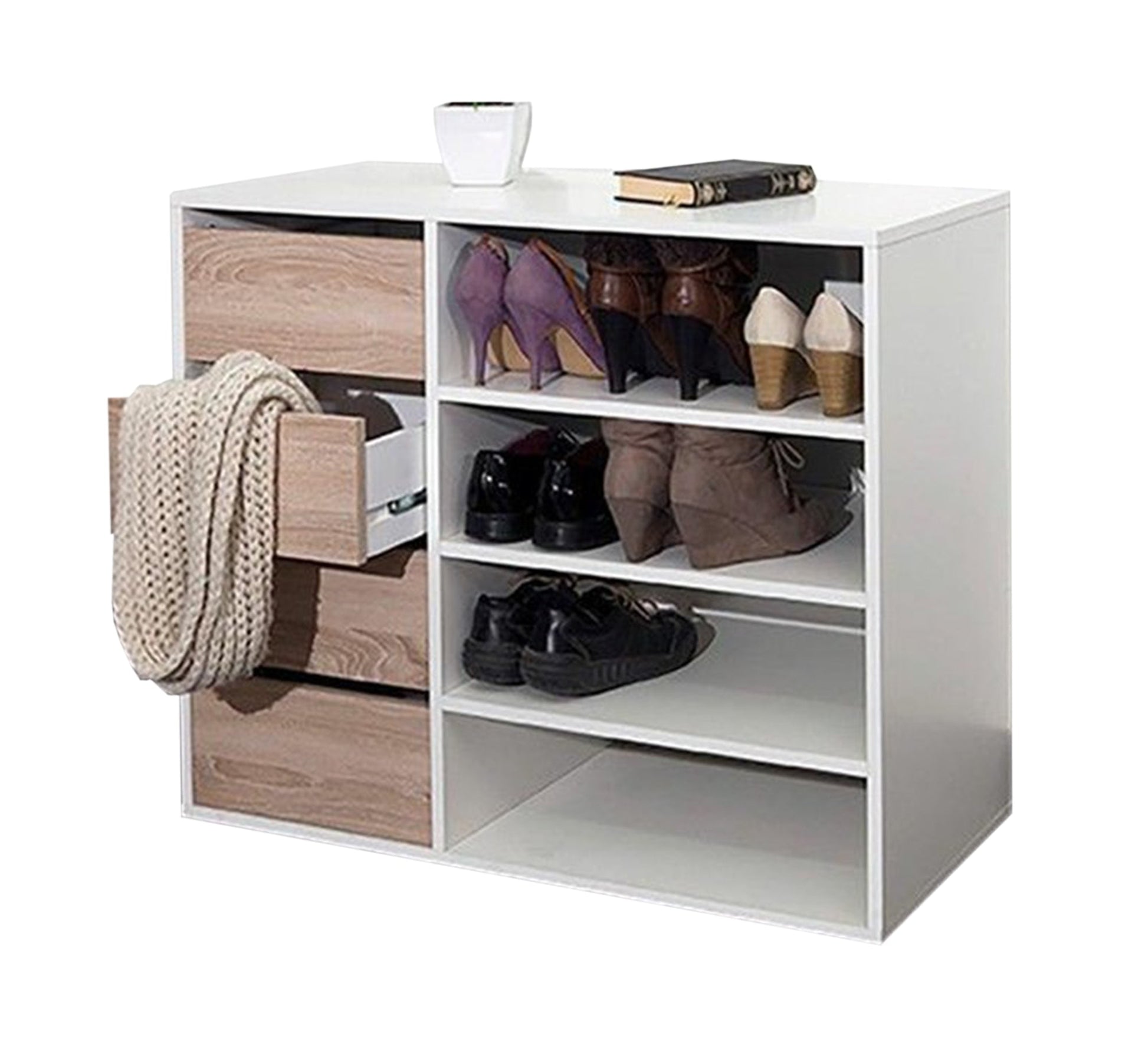 Unique white and Beige Shoe Cabinet - Vitrine Furniture - Furniture
