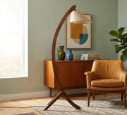 Uniquely designed curved wooden floor lamp - Vitrine Furniture - Floor lamps