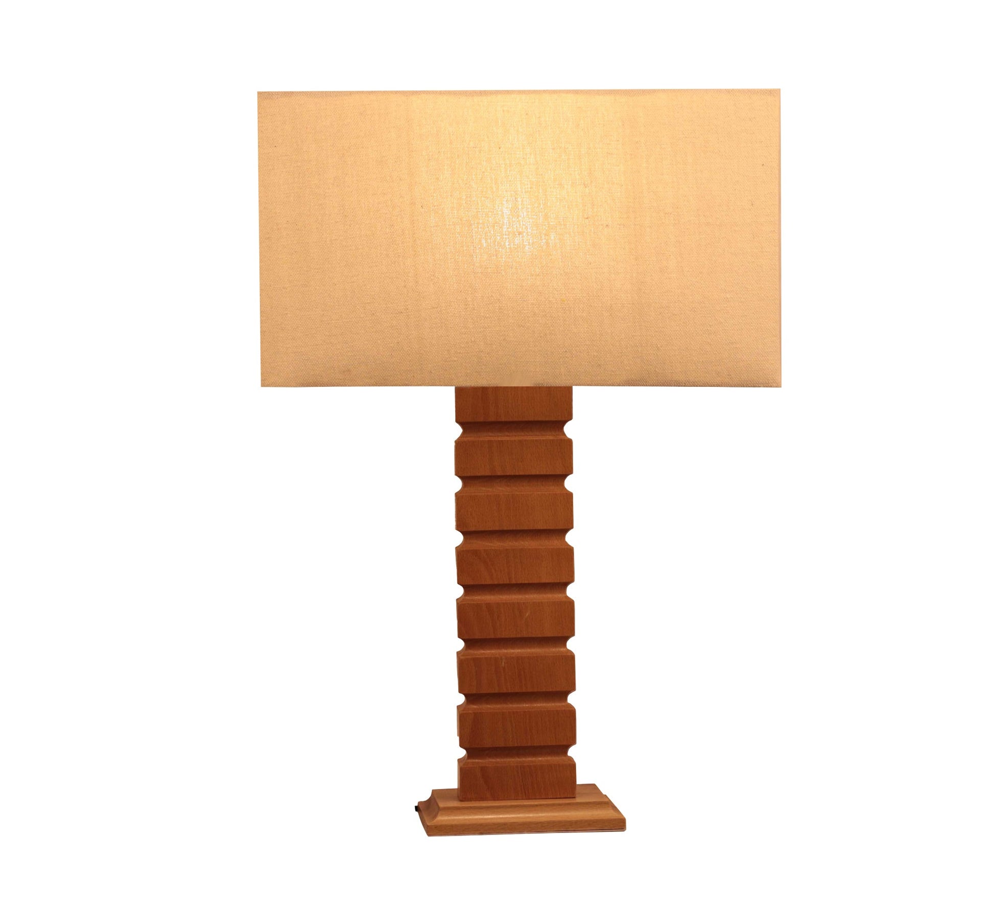 Uniquely designed rectangular wooden table lamp - Vitrine Furniture - Lighting
