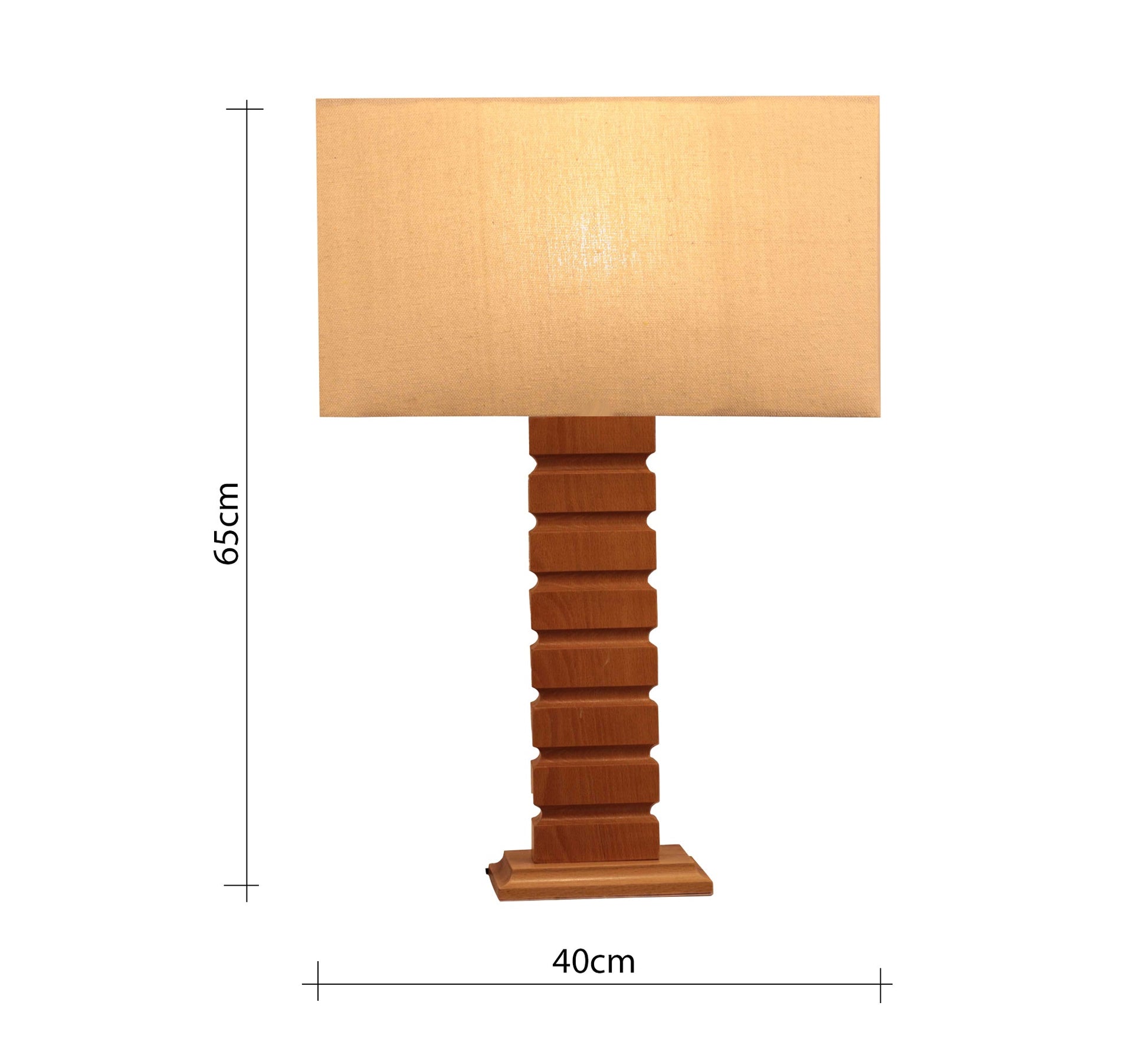 Uniquely designed rectangular wooden table lamp - Vitrine Furniture - Lighting