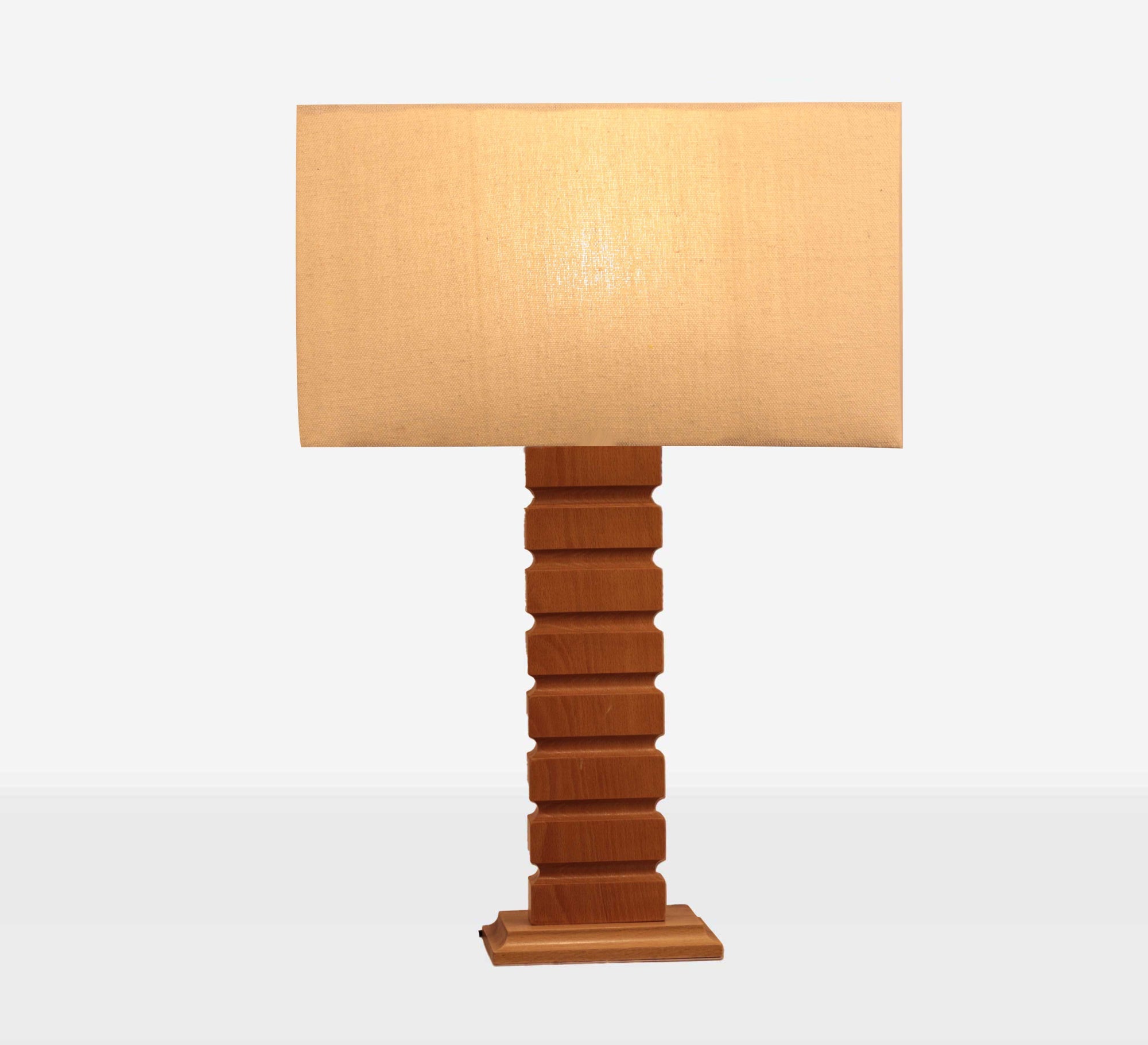 Uniquely designed rectangular wooden table lamp - Vitrine Furniture - Lighting
