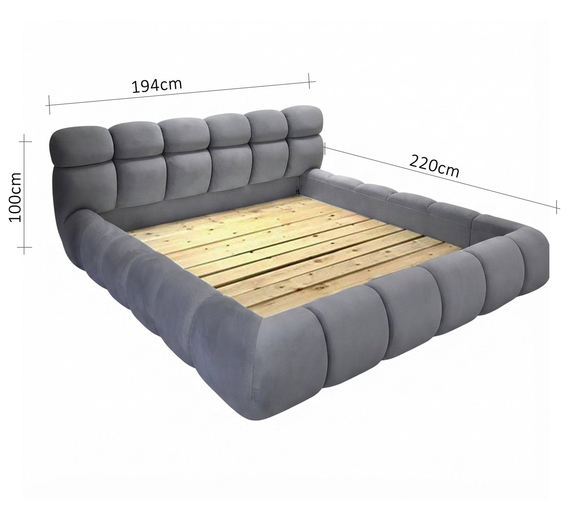 Upholstered bed with a stylish modern design - Vitrine Furniture - Beds