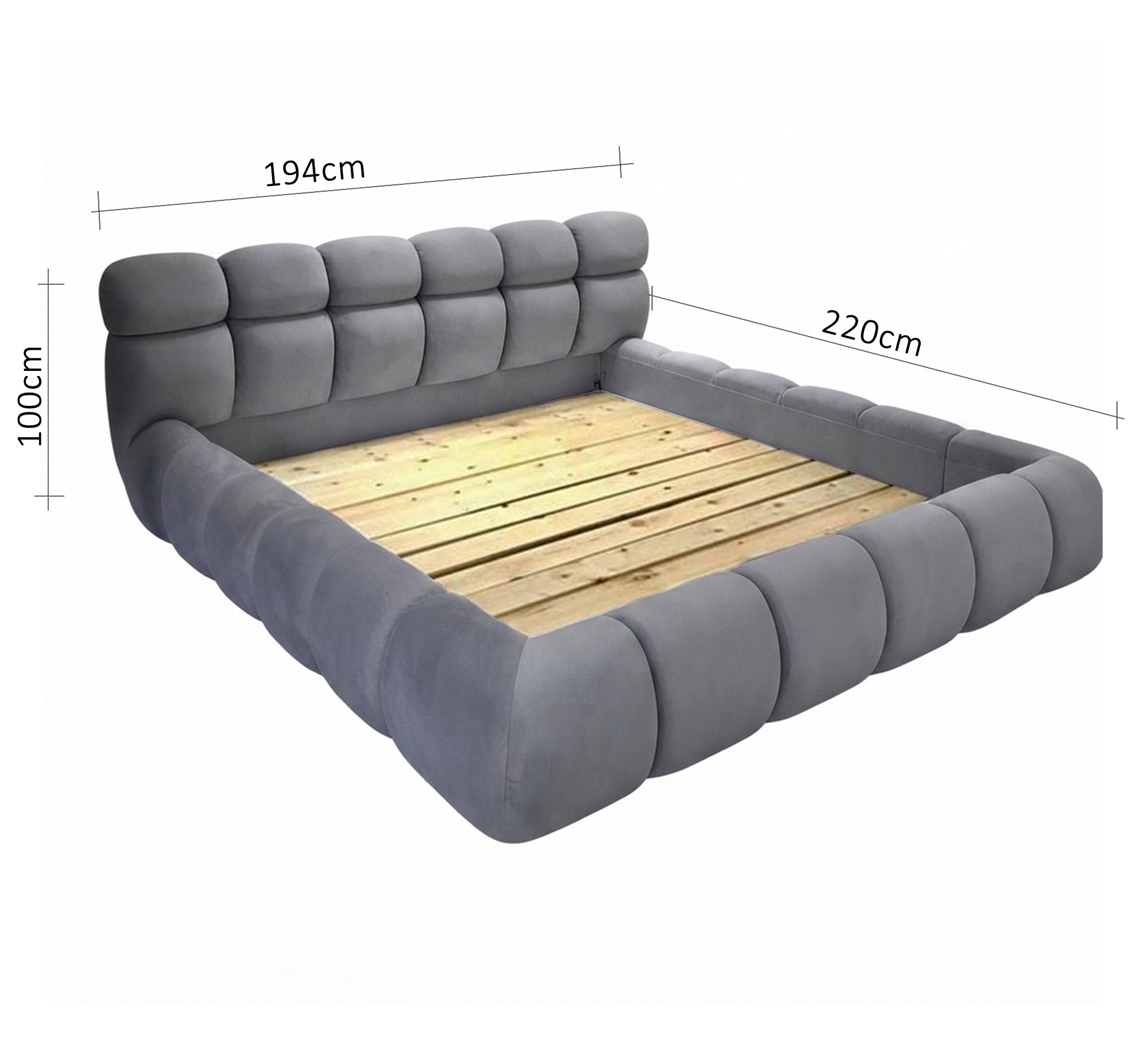 Upholstered bed with a stylish modern design - Vitrine Furniture - Beds