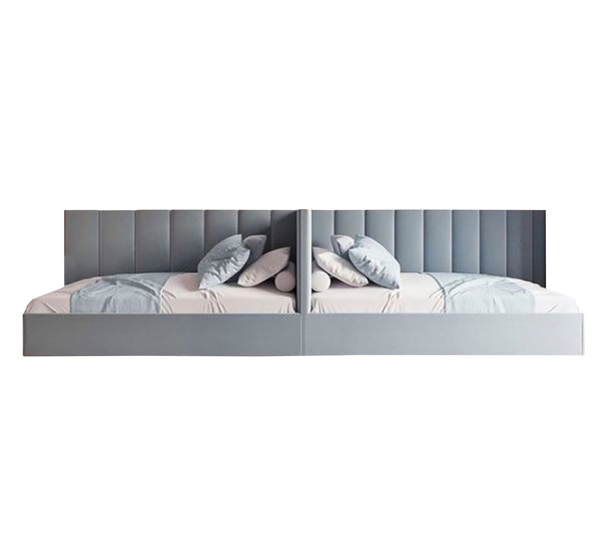 Upholstered corner bed with vertical slats - Vitrine Furniture - Furniture