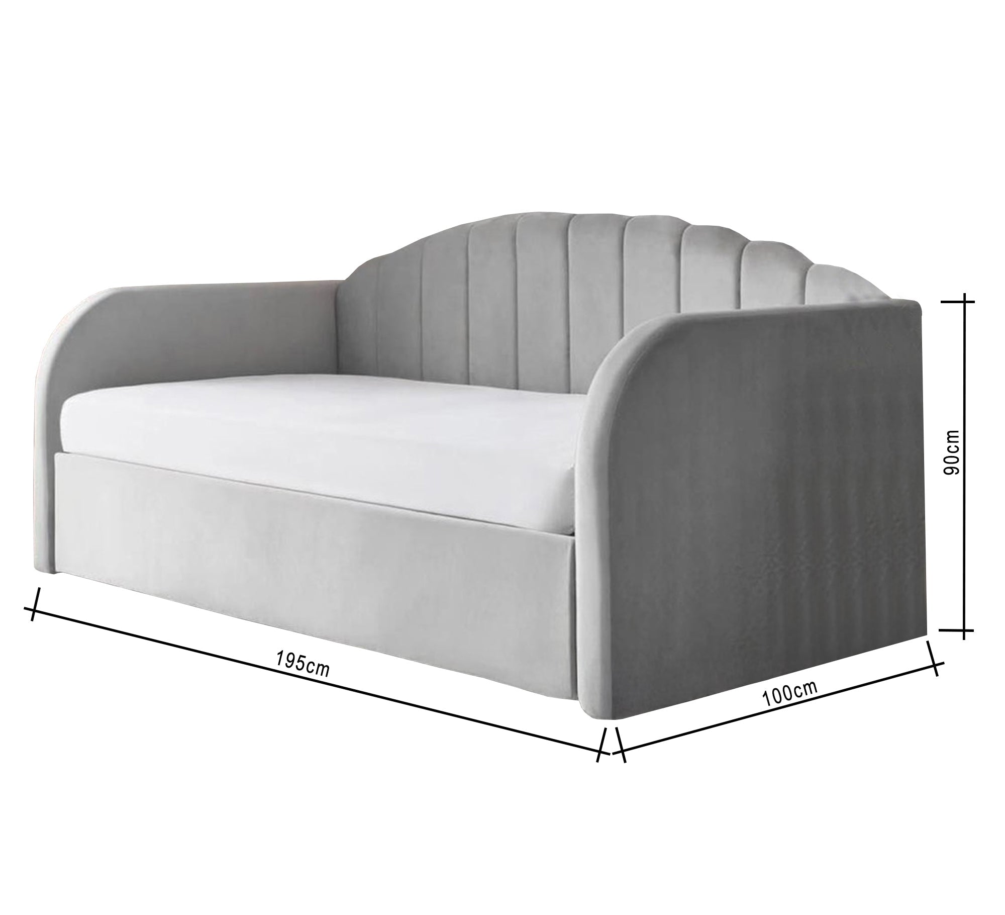 Upholstered U - shaped bed with rounded sideboards - Vitrine Furniture - Furniture