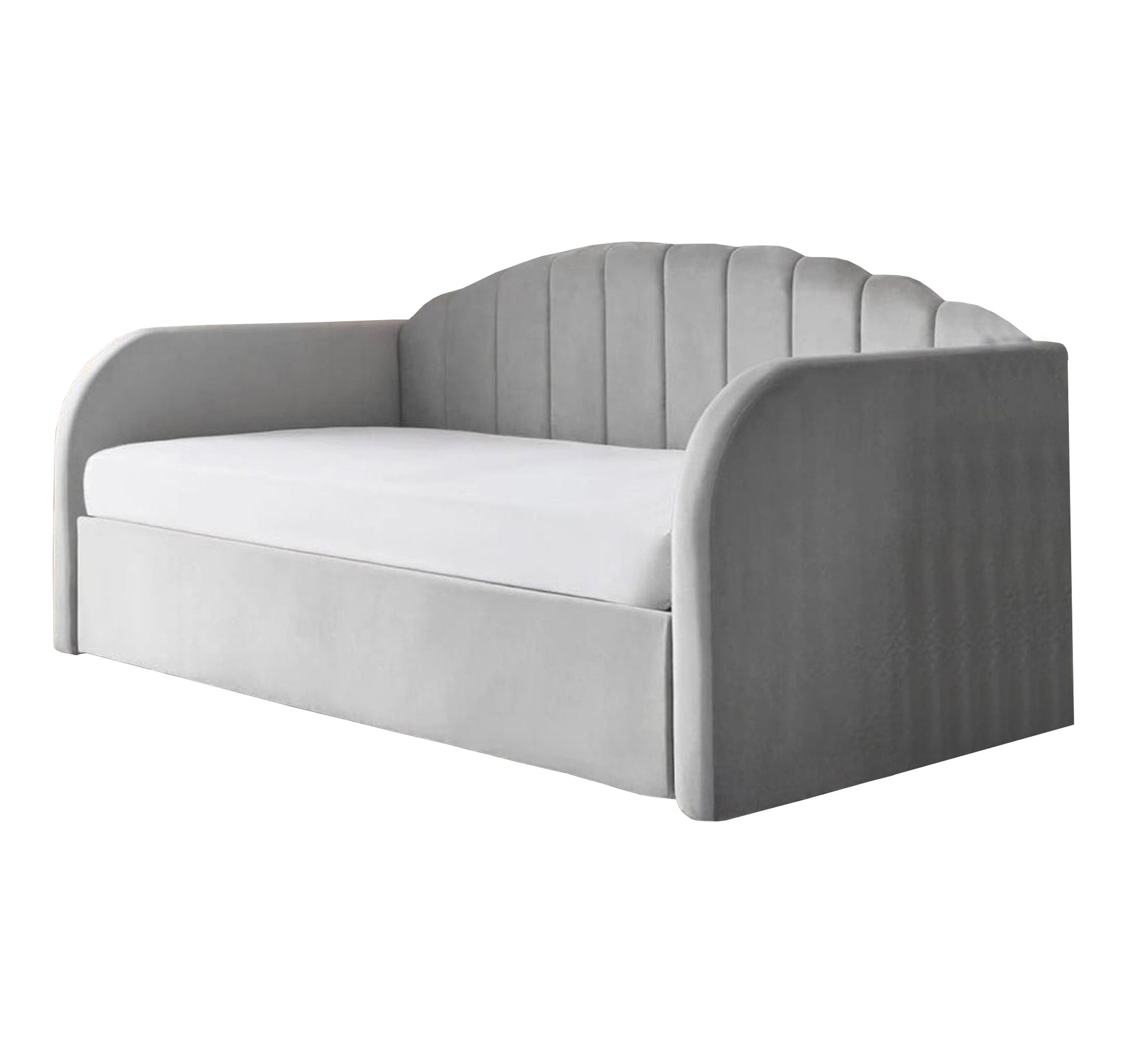 Upholstered U - shaped bed with rounded sideboards - Vitrine Furniture - Furniture