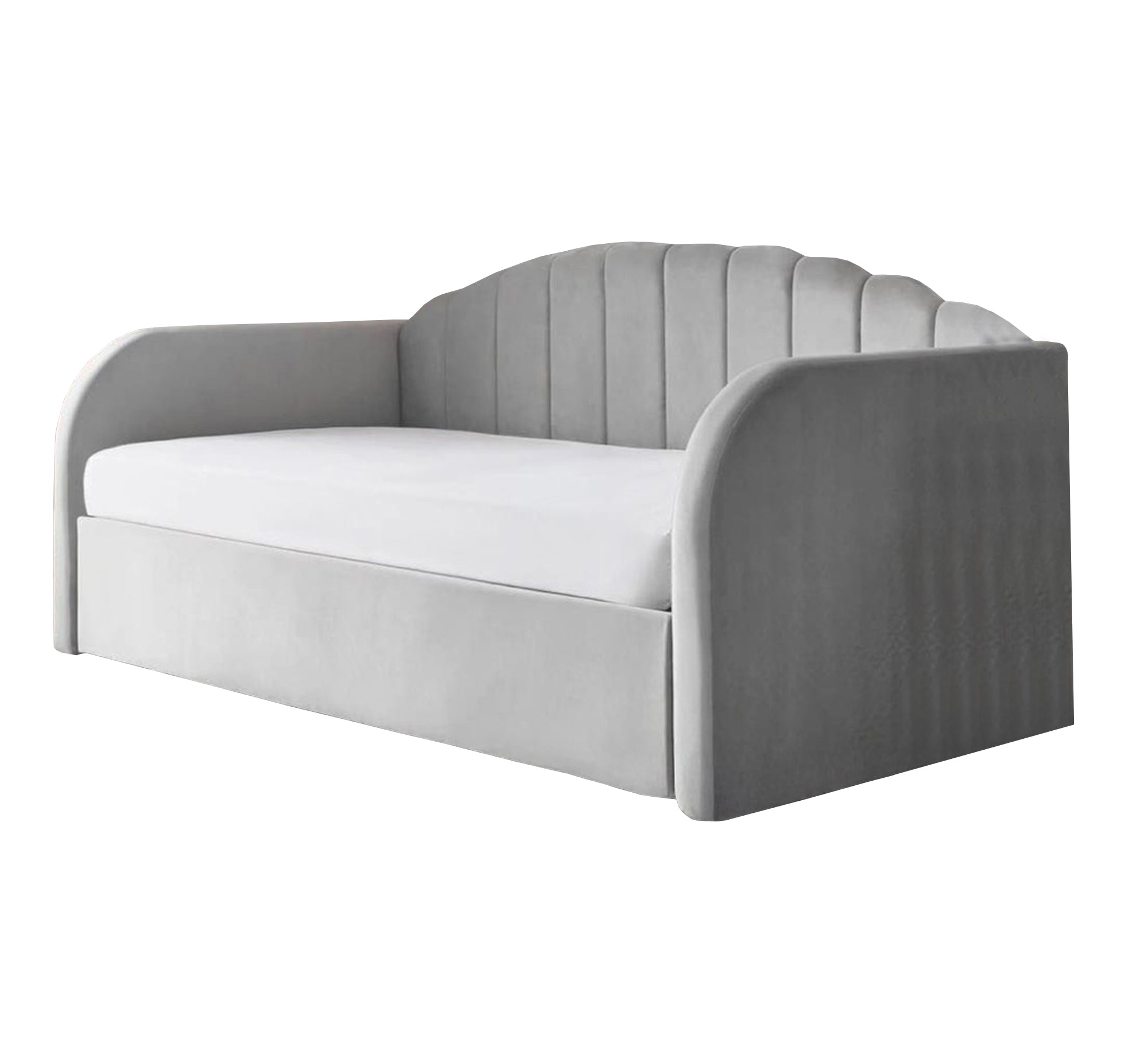 Upholstered U - shaped bed with rounded sideboards - Vitrine Furniture - Furniture