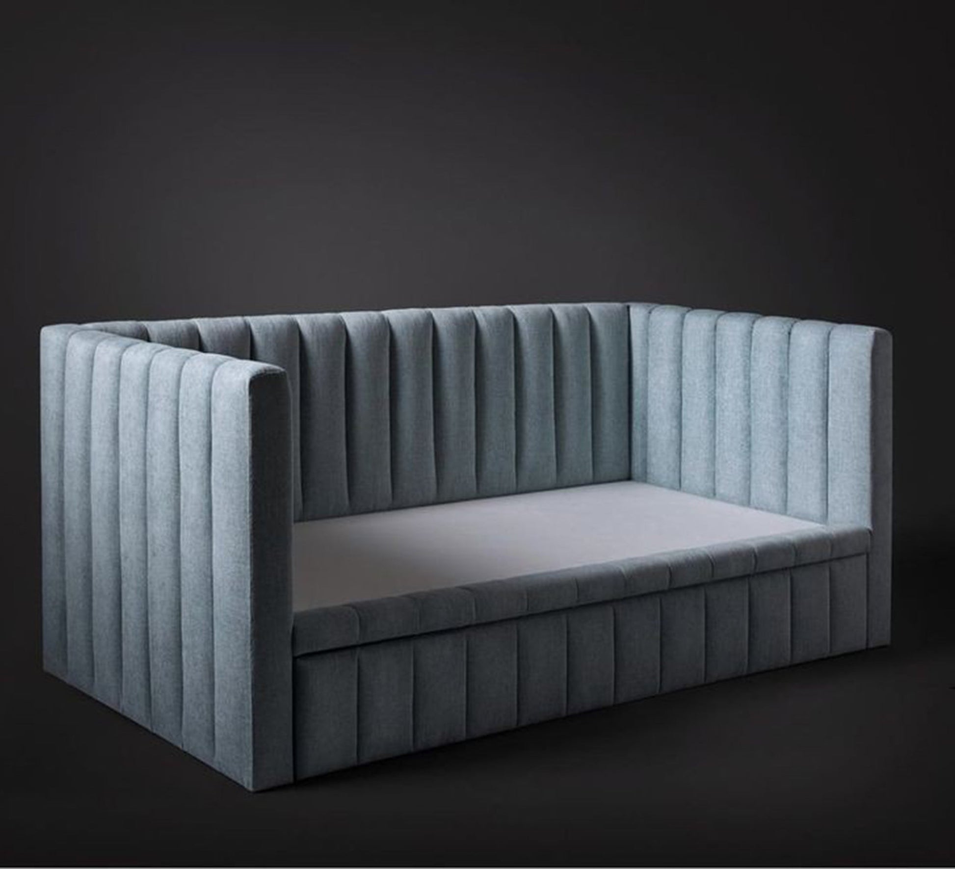 Upholstered U - shaped bed with vertical slats - Vitrine Furniture - Furniture