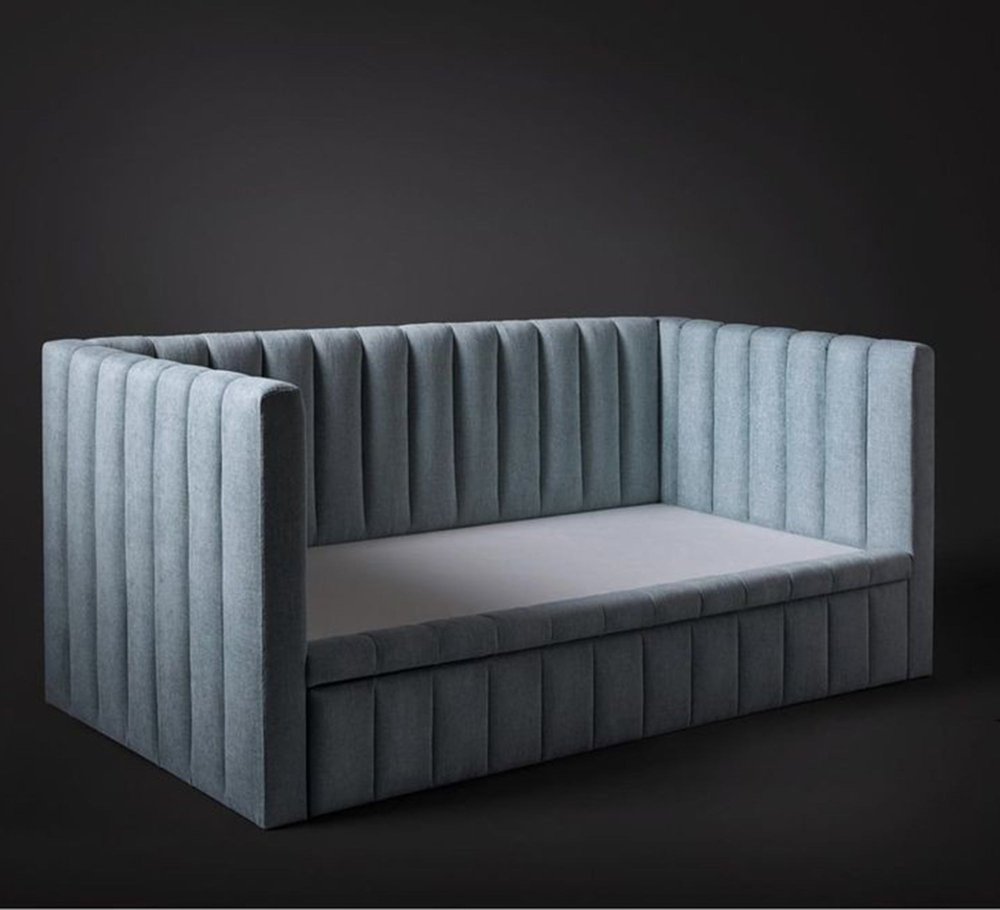 Upholstered U - shaped bed with vertical slats - Vitrine Furniture - Furniture