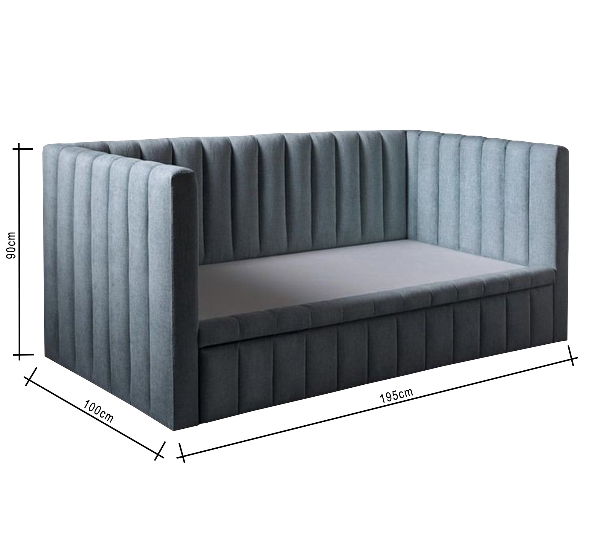 Upholstered U - shaped bed with vertical slats - Vitrine Furniture - Furniture