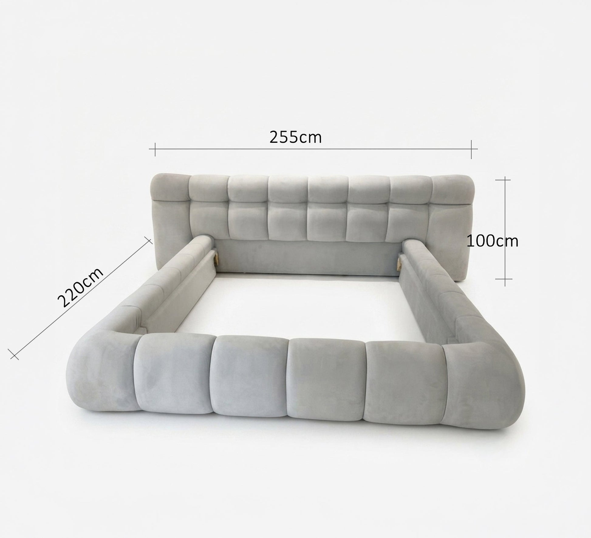 Upholstered velvet bed with a luxurious modern design - Vitrine Furniture - Beds