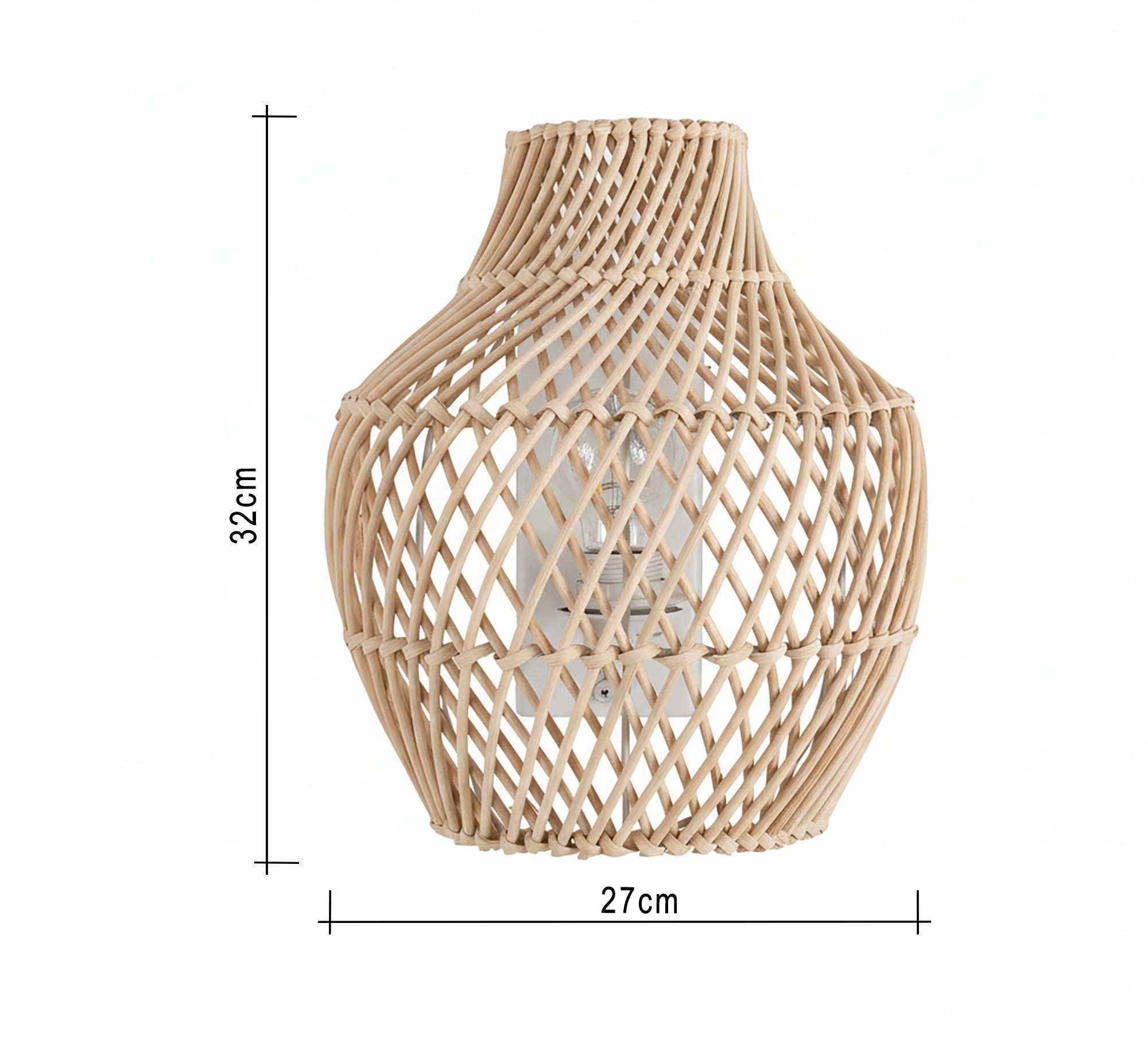 Vase - shaped bamboo wall sconce - Vitrine Furniture - Wall Sconce