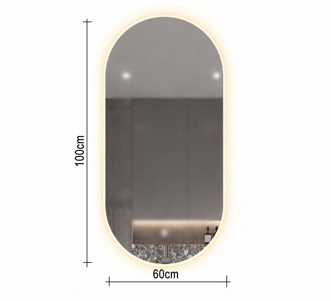 Vertical capsule mirror with backlight - Vitrine Furniture - Mirrors