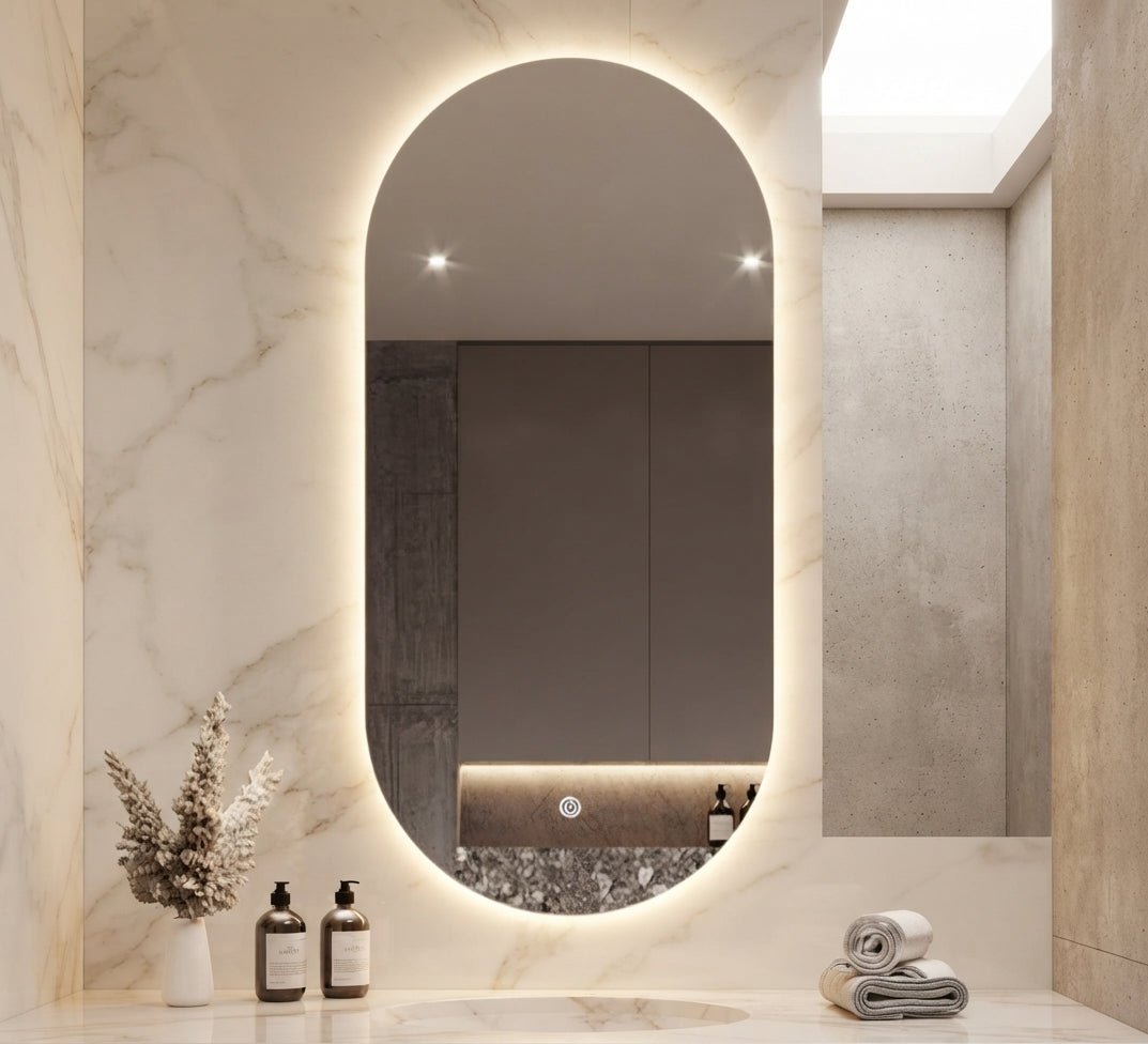 Vertical capsule mirror with backlight - Vitrine Furniture - Mirrors