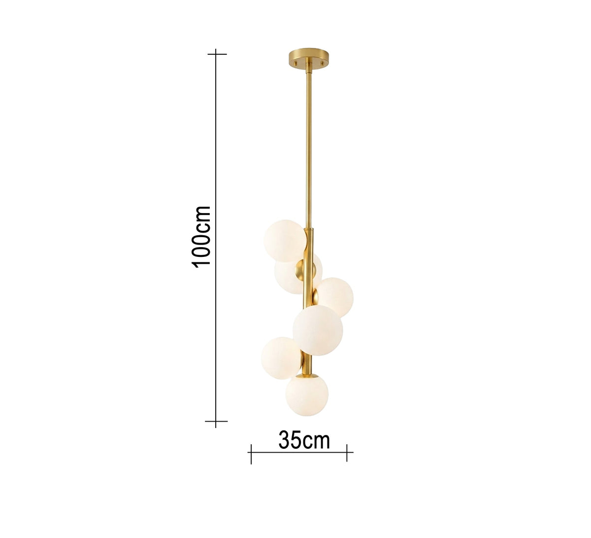 Vertical hexagonal ceiling chandelier with a gold frame - Vitrine Furniture - Ceiling lights