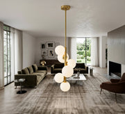 Vertical hexagonal ceiling chandelier with a gold frame - Vitrine Furniture - Ceiling lights