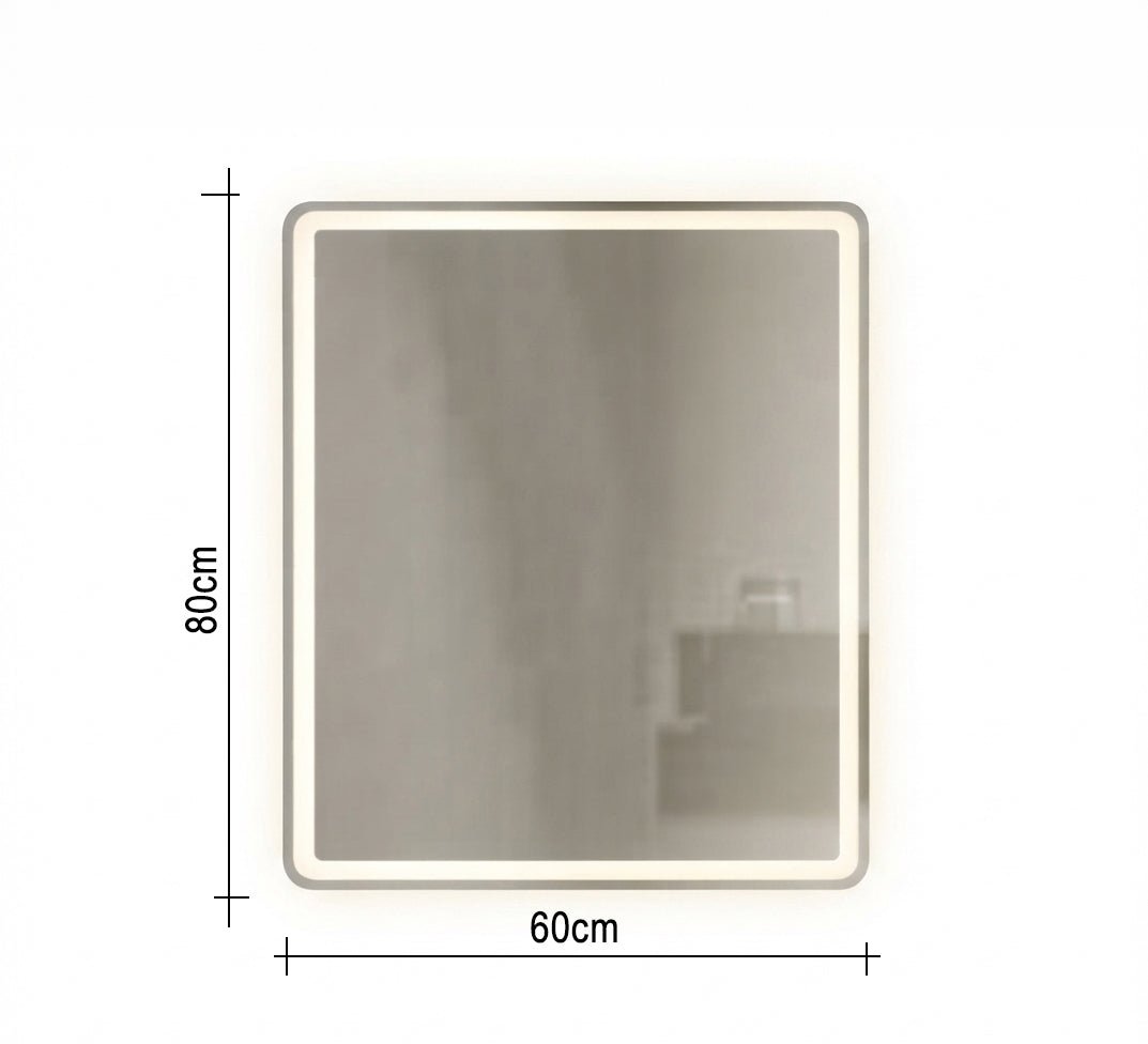 Vertical mirror with an illuminated edge and rounded corners - Vitrine Furniture - Mirrors