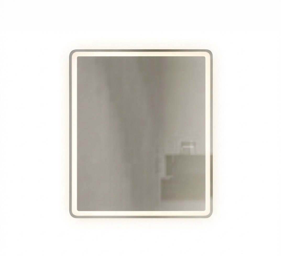 Vertical mirror with an illuminated edge and rounded corners - Vitrine Furniture - Mirrors