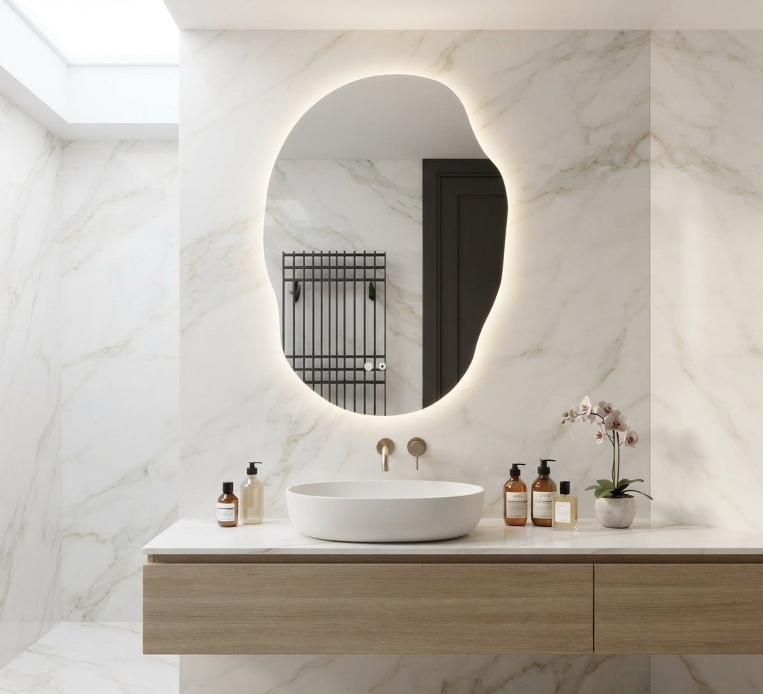 Vertical Organic Mirror with White Backlight - Vitrine Furniture - Mirrors