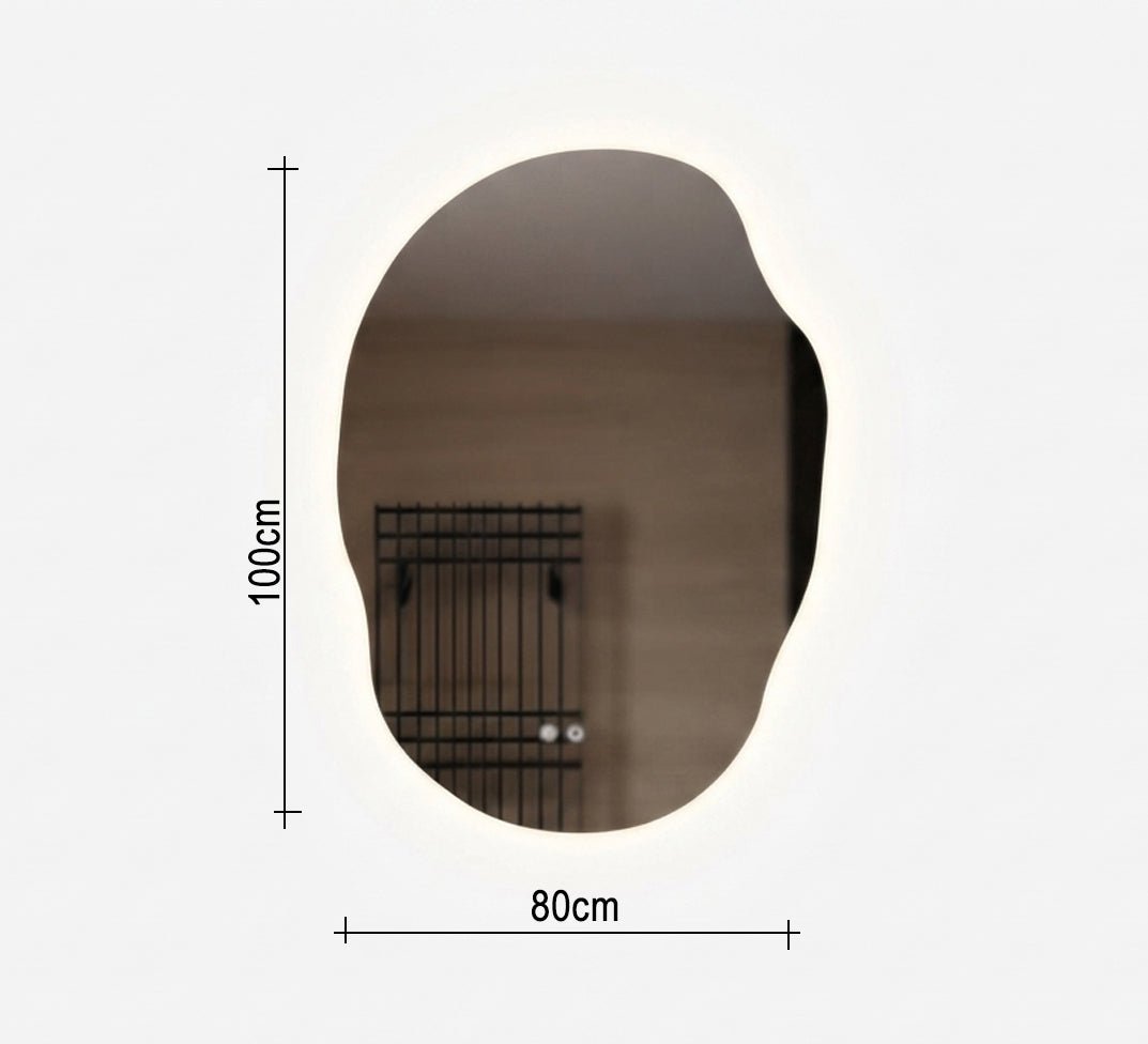 Vertical Organic Mirror with White Backlight - Vitrine Furniture - Mirrors