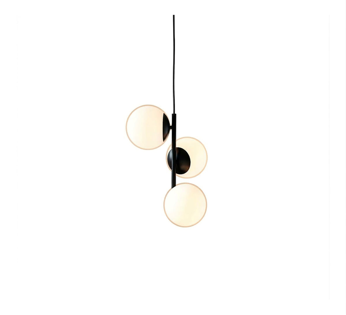 Vertical pendant light with three glass spheres - Vitrine Furniture - Ceiling lights