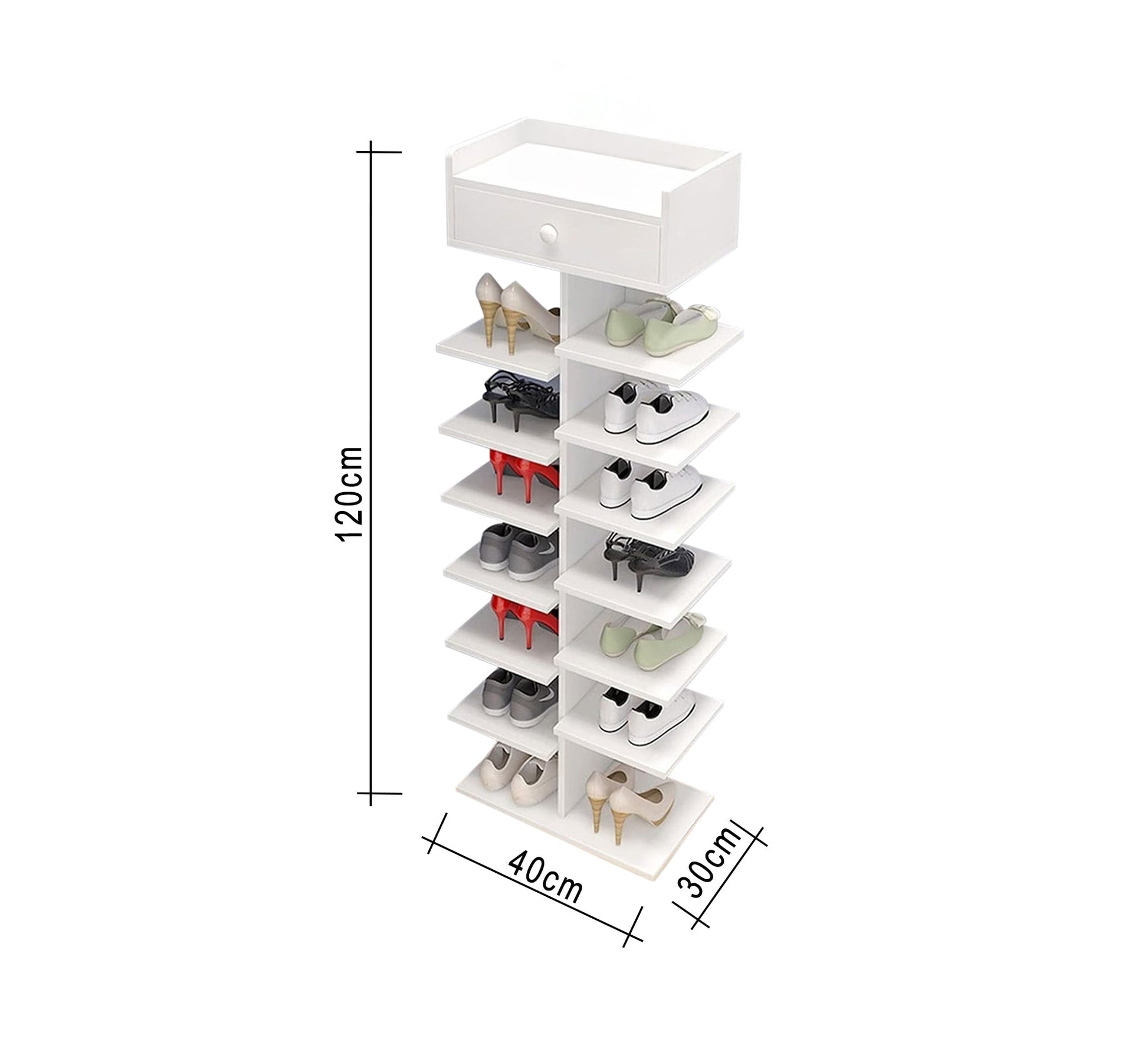 Vertical shoe rack with an innovative shelf design - Vitrine Furniture - Furniture