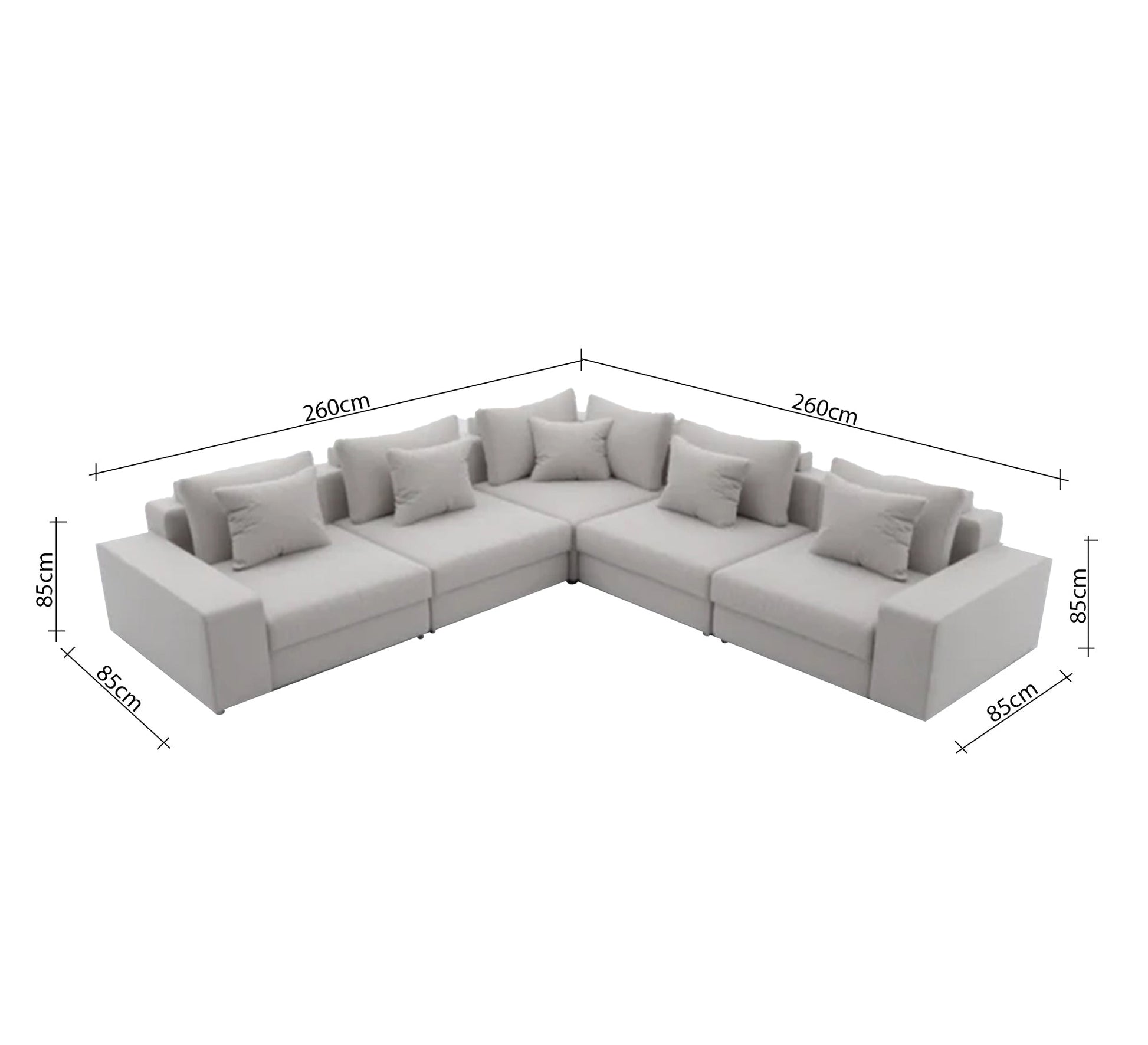 Very comfortable standard wide grey corner sofa - Vitrine Furniture - Furniture