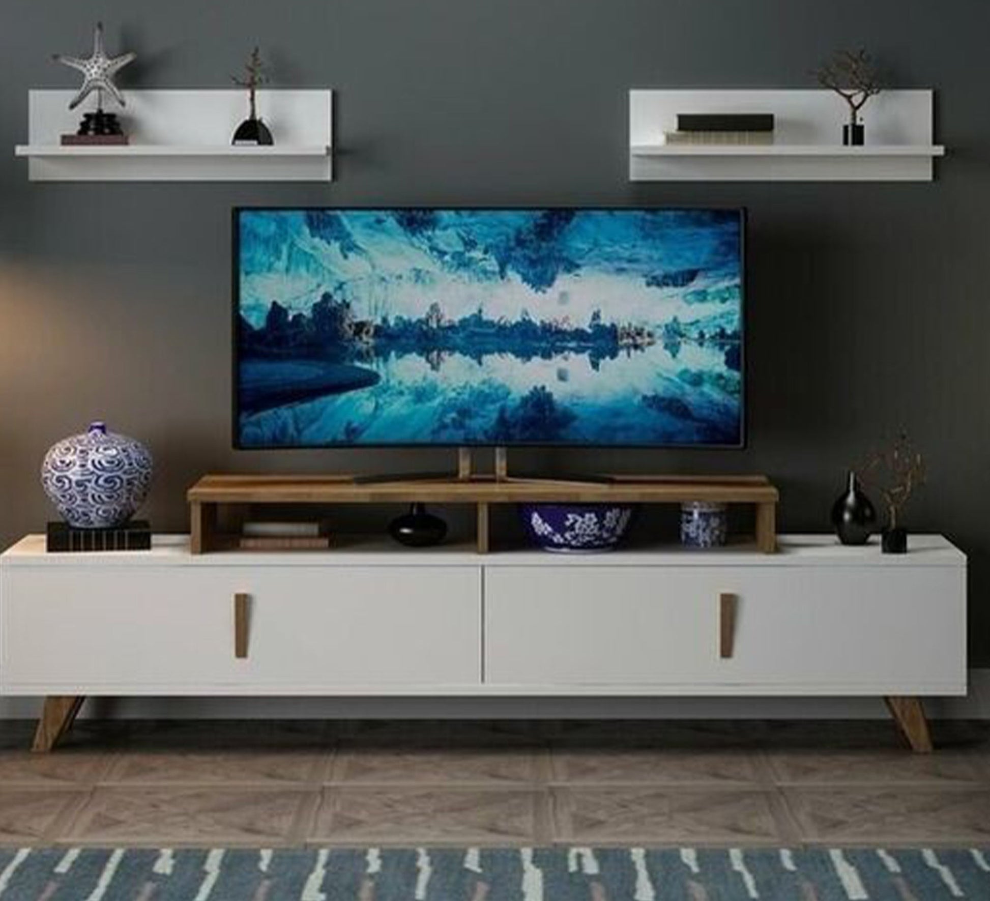 Vision Tech Screen Master: Sleek, Modern Entertainment Hub - Vitrine Furniture - TV Table & Cabinet