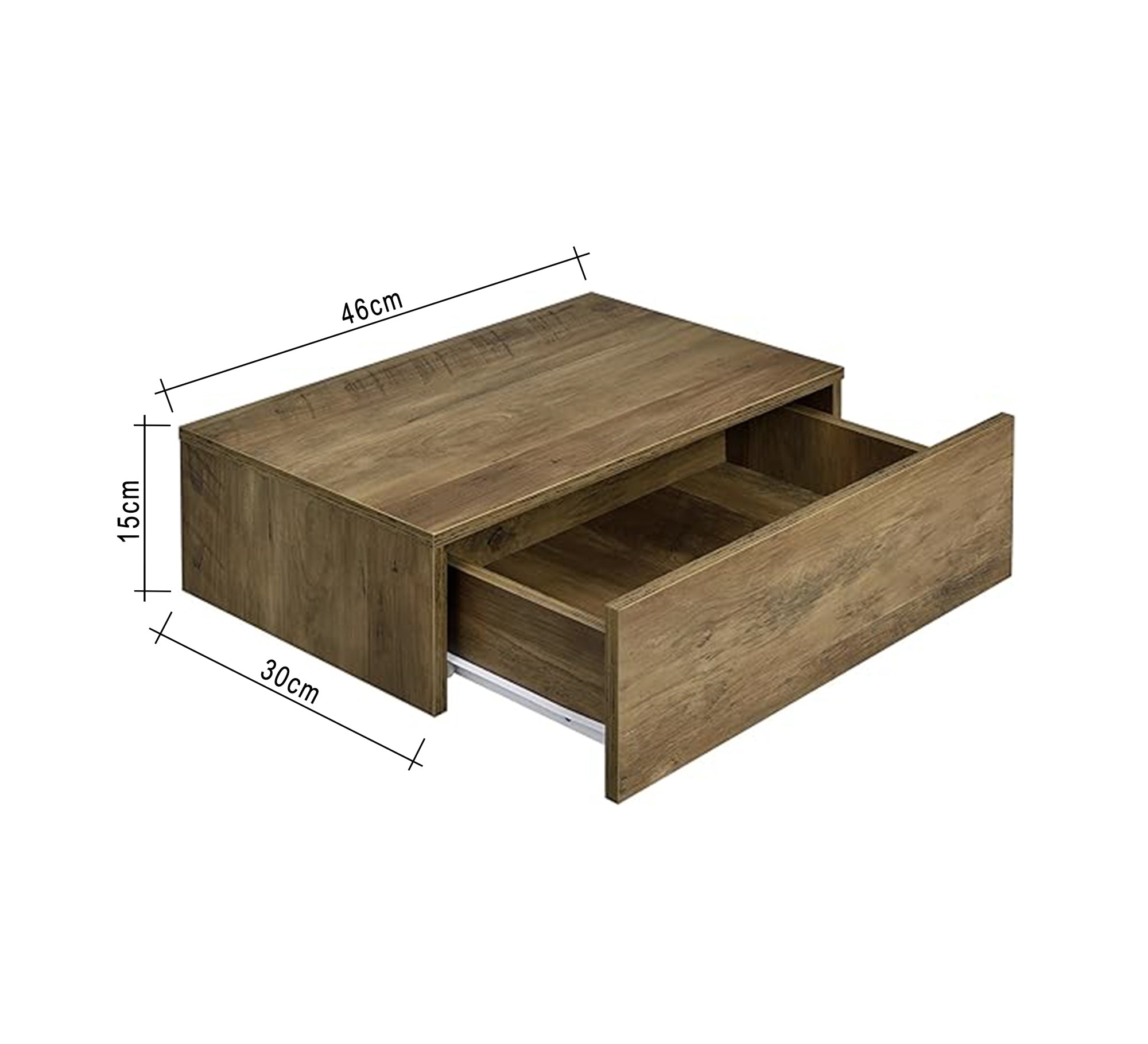 Wall Shelf with a Drawer in MDF - Vitrine Furniture - Décor