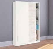 Wardrobe: White Double - Door, Sliding Elegance - Vitrine Furniture - Furniture