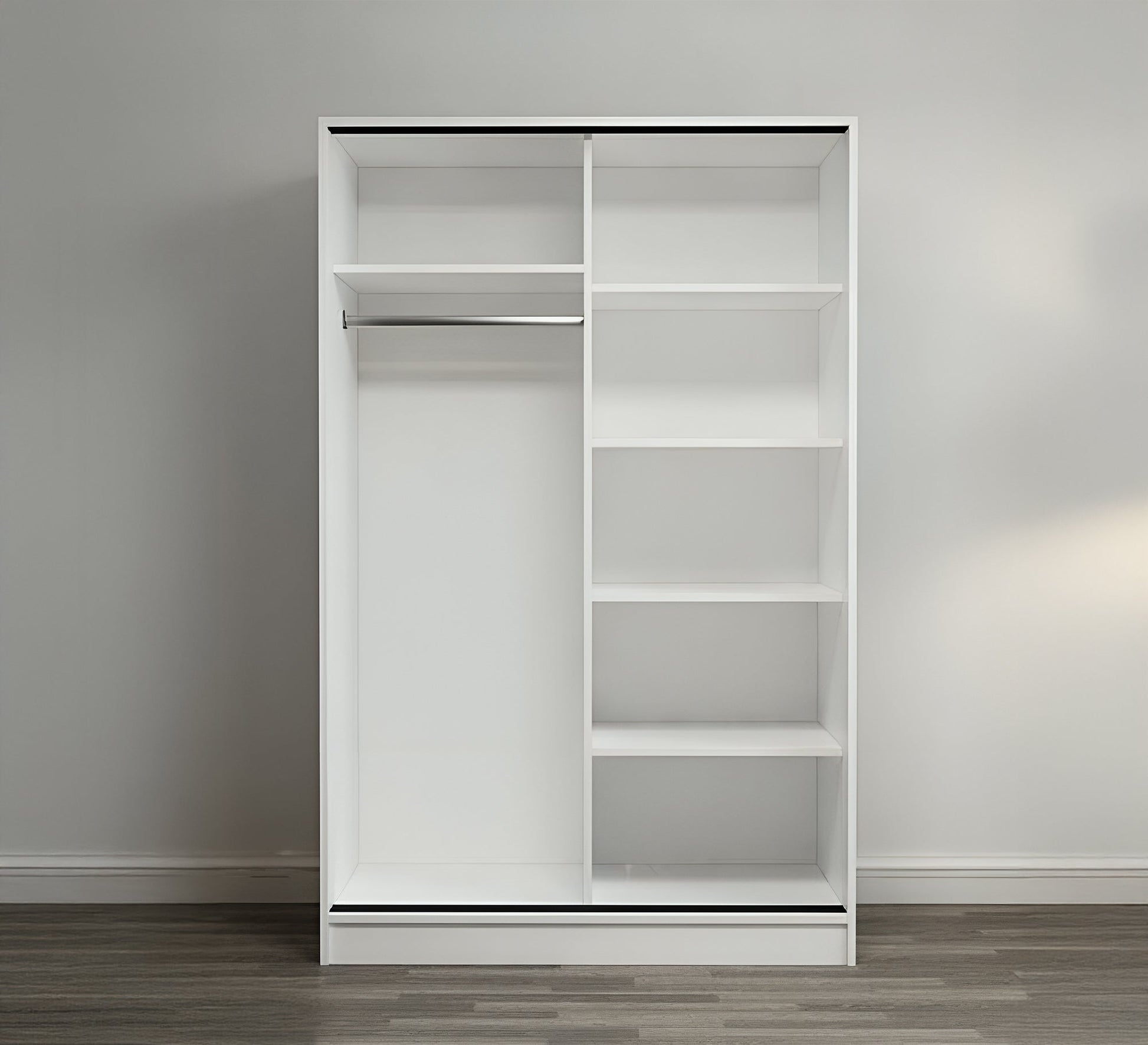 Wardrobe with 2 sliding doors white * grey - Vitrine Furniture - Furniture
