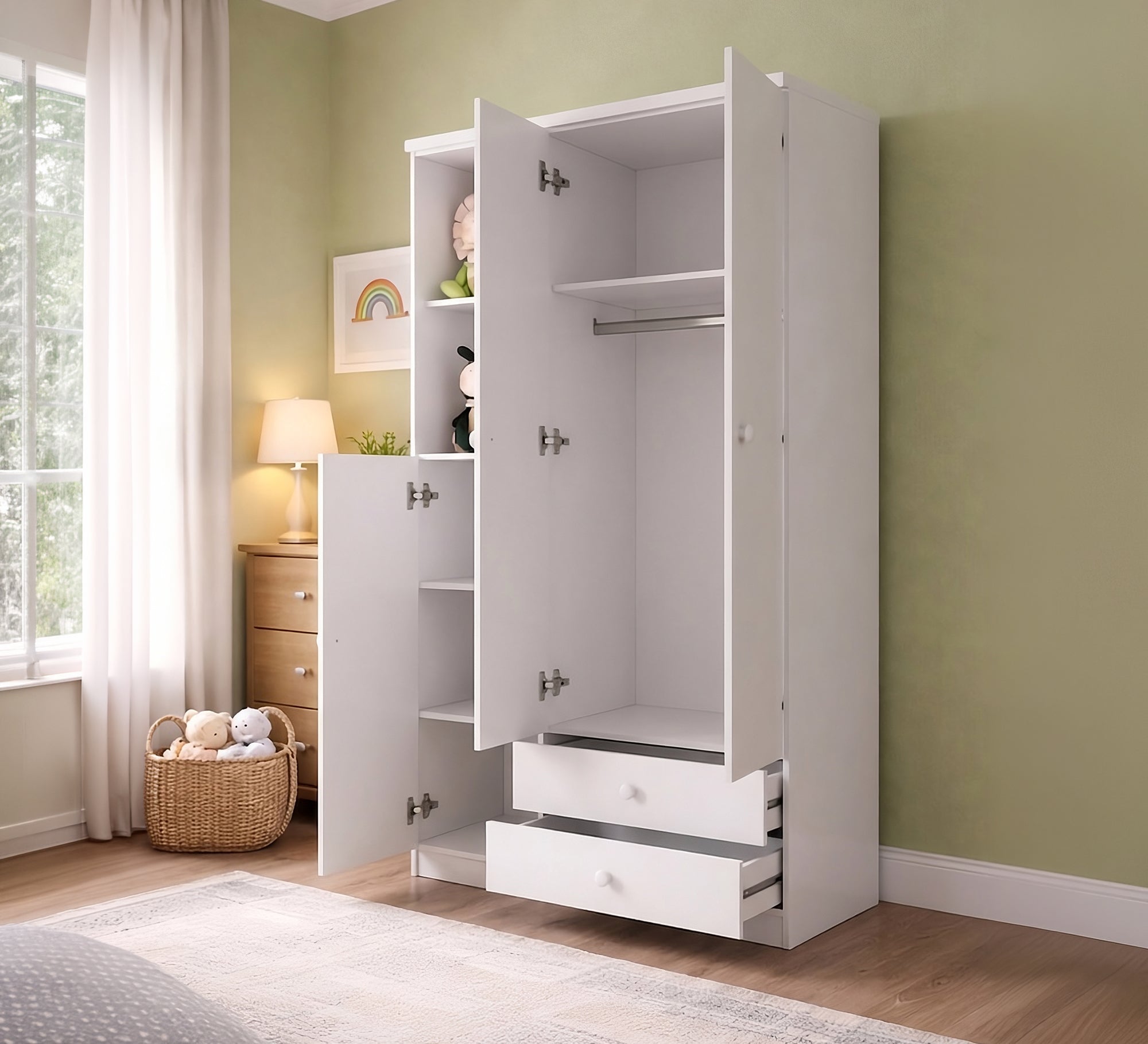 Wardrobe with open storage shelves - Vitrine Furniture - Wardrobes