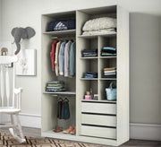 Wardrobe with Sleek White Design, Leafless Elegance - Vitrine Furniture - Furniture