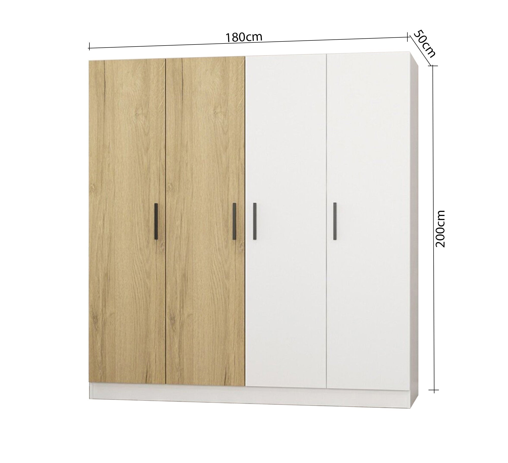 Wardrobe with wooden and white doors - Vitrine Furniture - Furniture