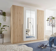 Wardrobe with wooden doors and mirrors - Vitrine Furniture - Furniture