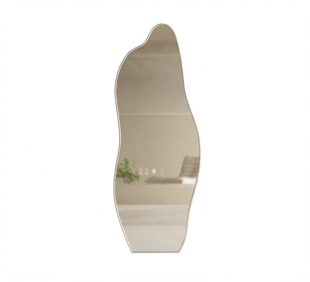 Wavy floor mirror with a thin metal frame - Vitrine Furniture - Mirrors