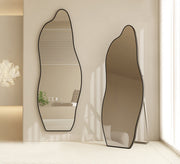 Wavy floor mirror with a thin metal frame - Vitrine Furniture - Mirrors