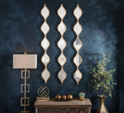 Wavy Wall Mirror Set with Gold Frame - Vitrine Furniture - Mirrors