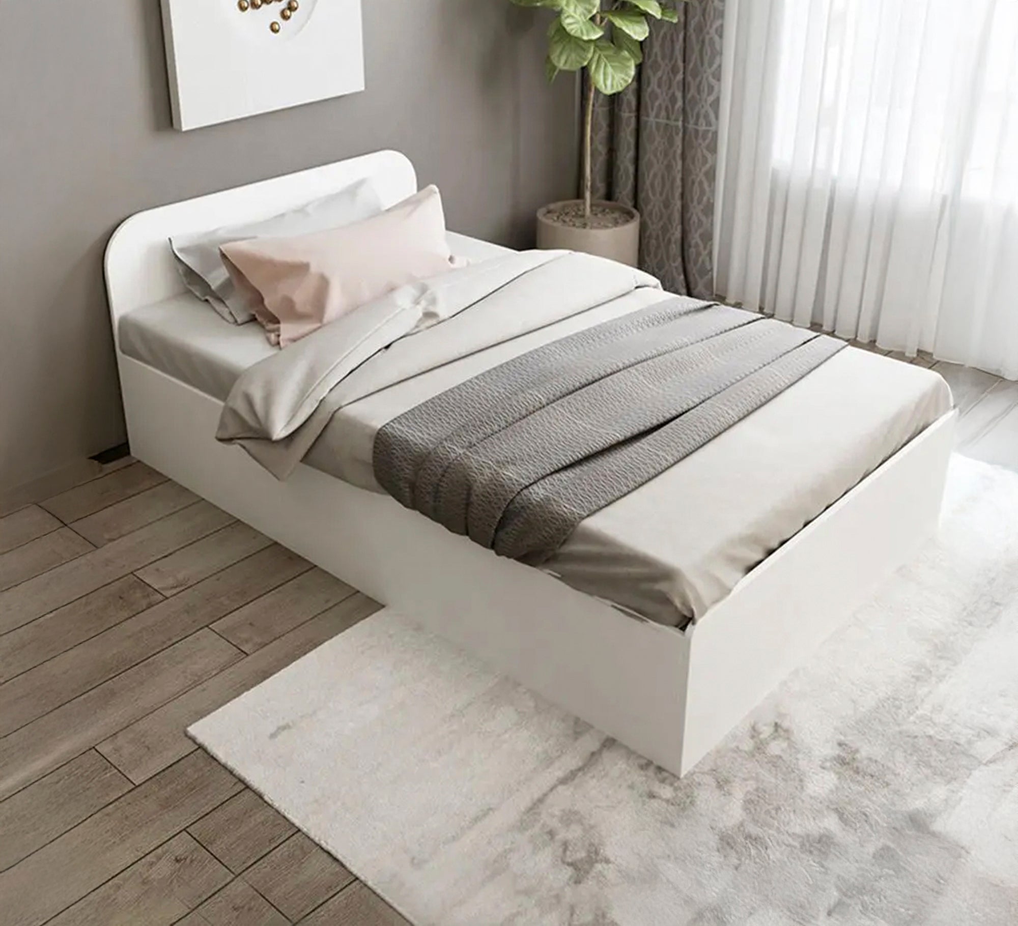 White 120cm bed - Vitrine Furniture - Beds