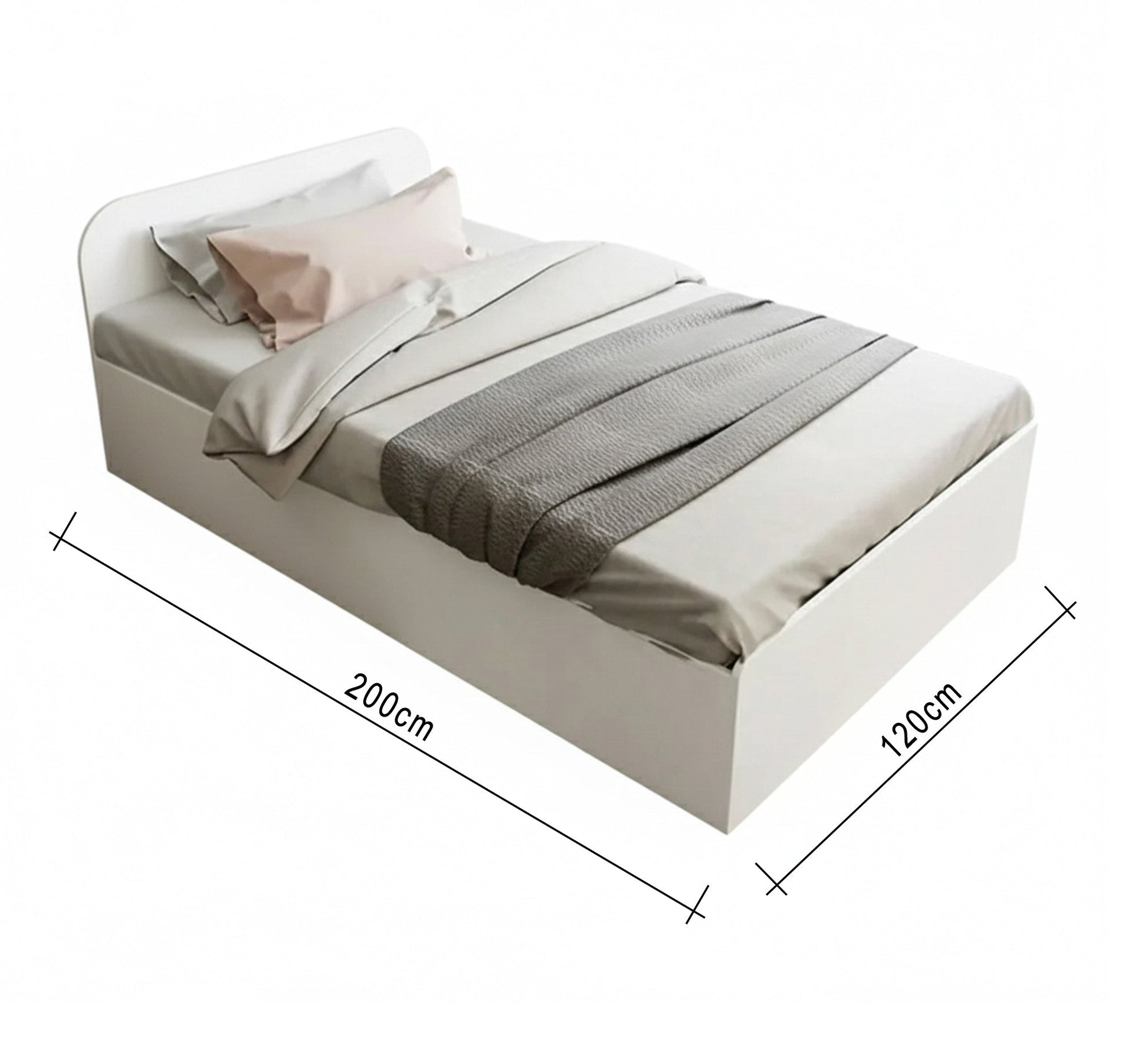 White 120cm bed - Vitrine Furniture - Beds