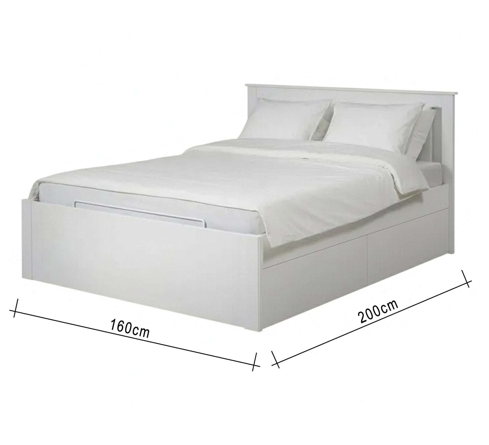 White 160cm bed - Vitrine Furniture - Beds