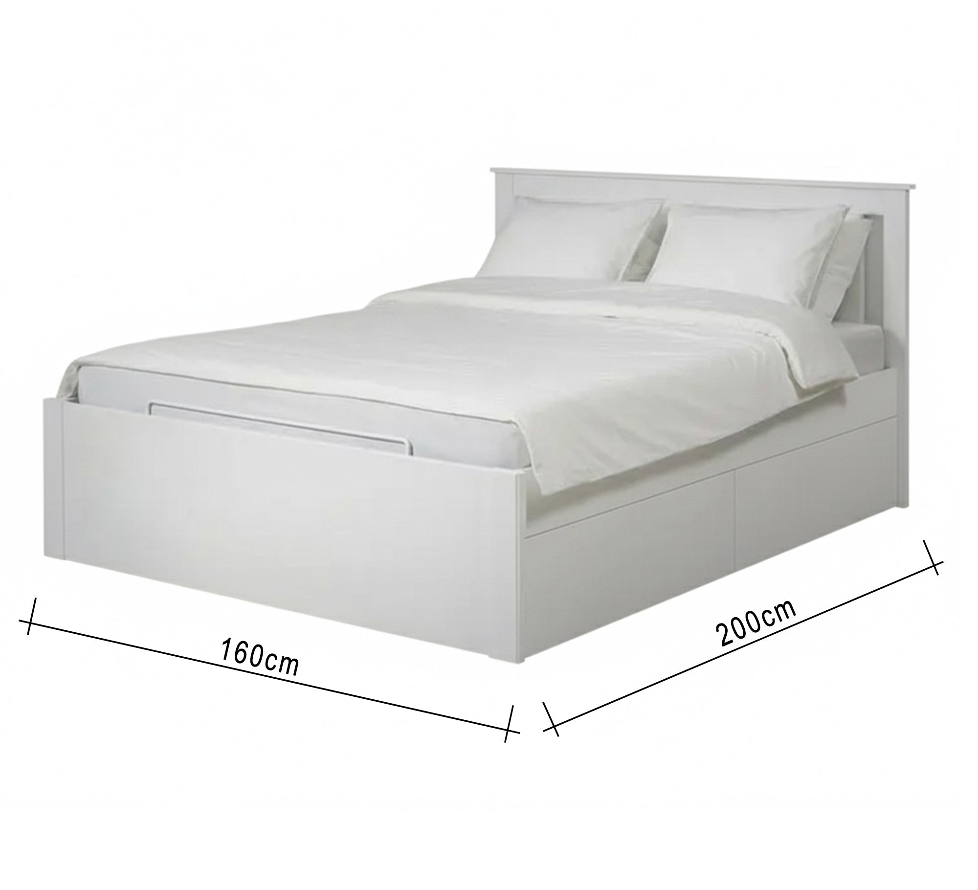 White 160cm bed - Vitrine Furniture - Beds